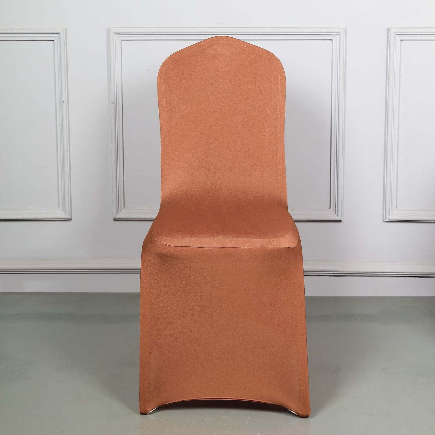 10 Pack Spandex Chair Covers for Banquet Chairs Terracotta (Rust) - Durable Reusable Stretch Slip-On Covers