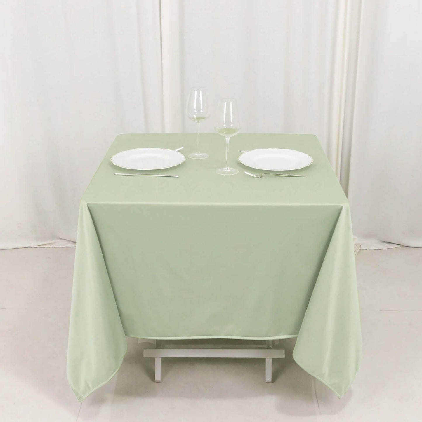 Scuba Square 70"x70" Tablecloth Sage Green - Wrinkle Free & Stain Resistant Table Cover