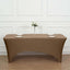 Stretch Spandex 6ft Rectangle Tablecloth Taupe - Durable Form-Fitting Table Cover