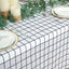 5-Pack Plastic Table Covers Black/White Grid Rectangle - Durable Checkered PVC Disposable Tablecloths 54"x108"