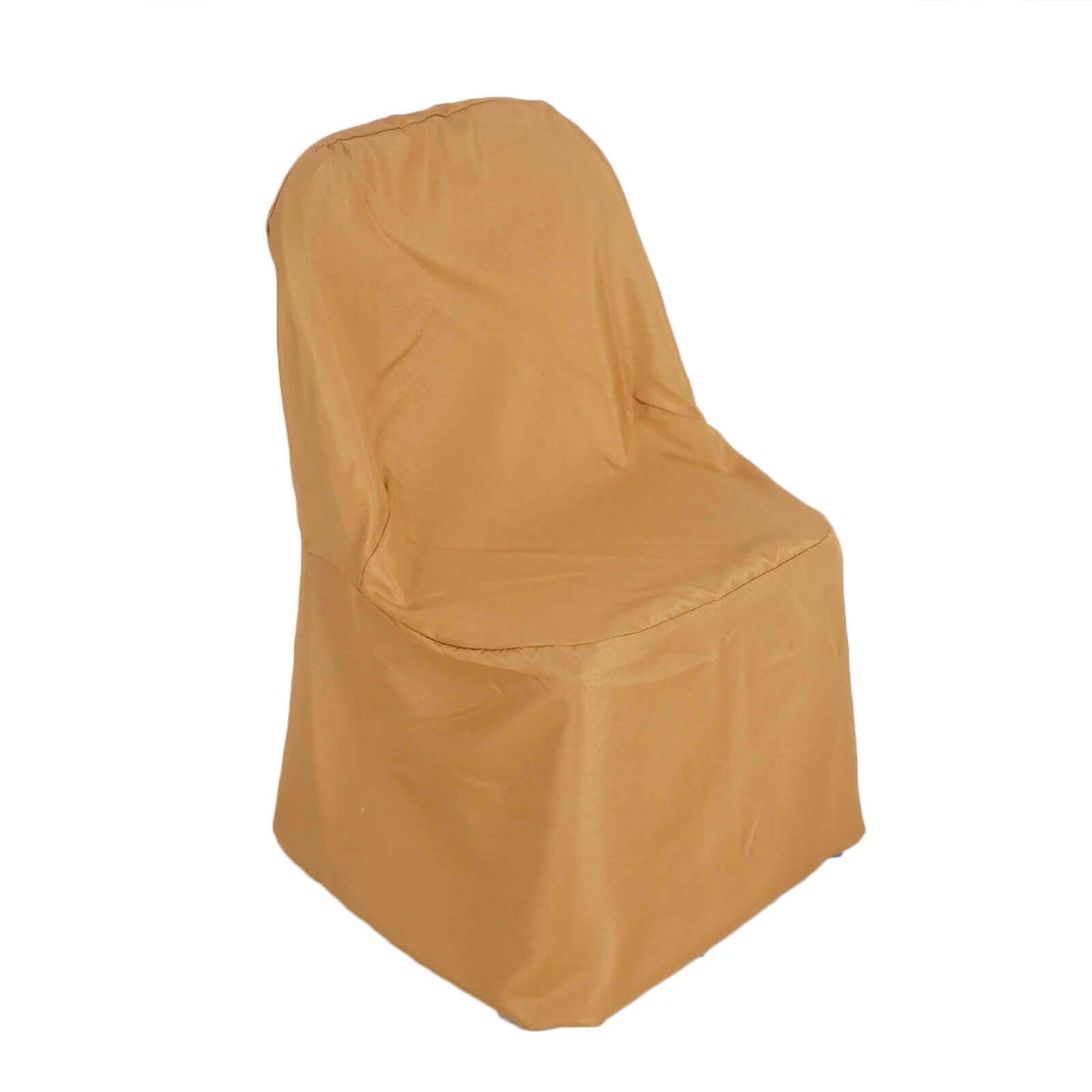 10 Pack Polyester Chair Covers for Folding Chairs Gold - Wrinkle-Free Stain-Resistant Slip-On Design for Events
