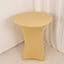 Spandex 36" Round Cocktail Table Cover Champagne - Easy to Maintain Stretch Fitted Highboy Tablecloth
