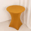 Spandex 36" Round Cocktail Table Cover Gold - Easy to Maintain Stretch Fitted Highboy Tablecloth for Events
