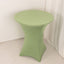 Spandex 36" Round Cocktail Table Cover Sage Green - Easy to Maintain Stretch Fitted Highboy Tablecloth