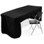 Fitted Polyester 96"x30" Rectangle Tablecloth Black with Open Back Design - Easy to Maintain and Wrinkle-Resistant Table Cover for Trade Shows & Displays