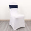5 Pack Spandex Chair Sashes Navy Blue with Gold Rhinestone Buckles - Reusable Four-Way Stretch Sash Bands 5"x14"