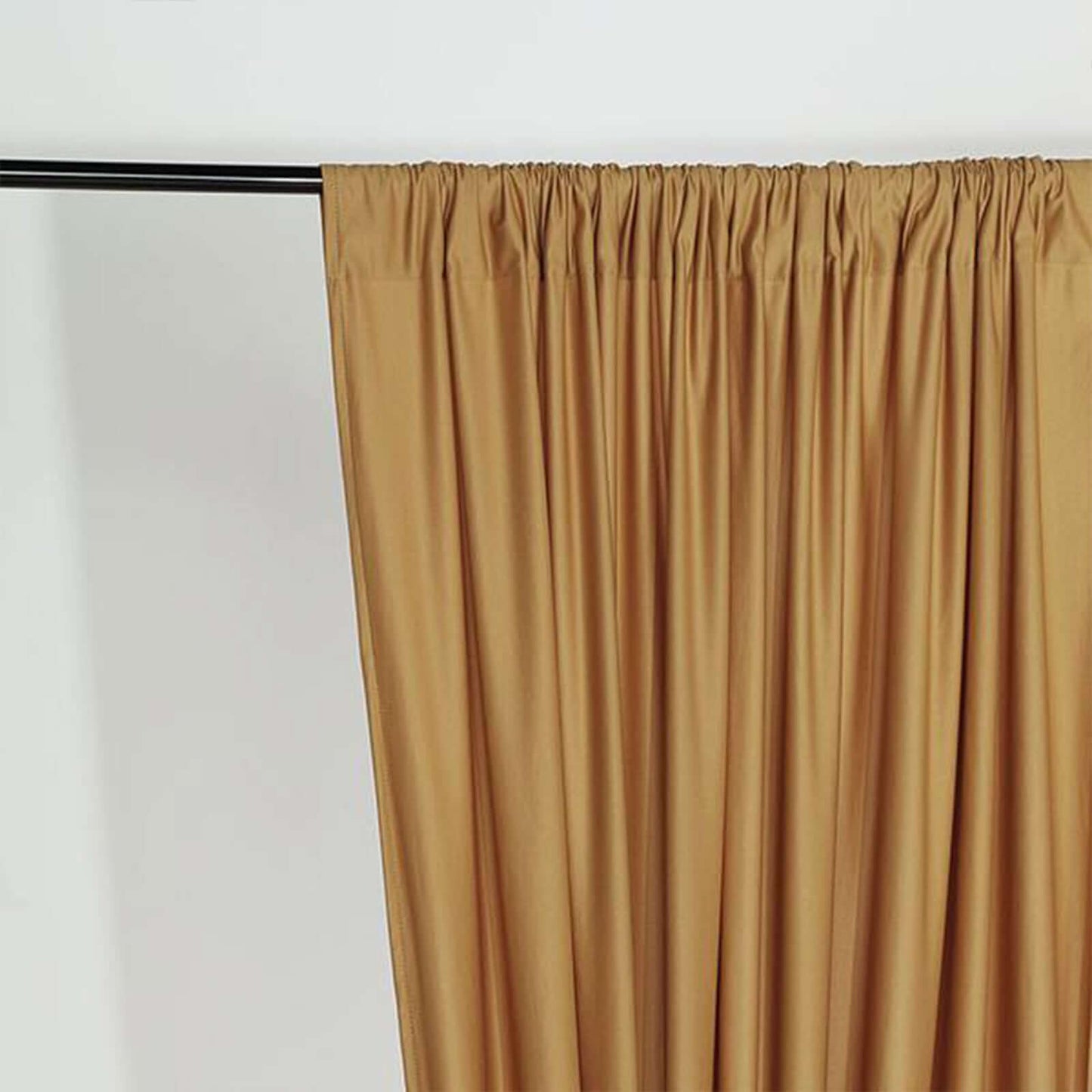 2 Pack Gold Scuba Polyester Event Curtain Drapes, Durable Flame Resistant Backdrop Event Panels Wrinkle Free with Rod Pockets - 10ftx10ft