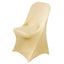 Stretch Spandex Chair Cover Champagne for Folding Chairs - Reusable & Wrinkle-Resistant 160GSM Fitted Slipcover