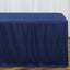 Fitted Polyester 96"x30" Rectangle Tablecloth Navy Blue - Durable and Easy to Maintain Table Cover
