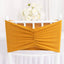 5 Pack Spandex Chair Sashes Gold Ruffled Style - Wide Easy to Use Stretch Chair Bands for Classy Wedding and Event Decor 8"x13"