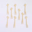 100-Pack Bamboo Cocktail Picks Giraffe Mini Forks Double Pronged Design Natural - Biodegradable Eco Friendly Party Supplies 4"