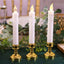 Set of 6 LED Window Candles Flickering White - Battery Operated Taper Candles with Gold Holders 10"