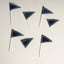 50-Pack Cupcake Topper Picks Black Triangle Flag Design - Food and Cocktail Decorations for Celebrations 3"