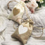 20 Pack 4"x5" Natural Ivory Heart Design Jute Burlap Gift Bags With Drawstring, Rustic Wedding Party Favor Bags