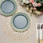 10-Pack Plastic 8" Round Dessert Plates in Dusty Blue with Gold Scalloped Rim - Disposable Appetizer/Salad Plates