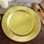 25-Pack Paper 10" Round Dinner Plates in Metallic Gold Sunray Design - Disposable Heavy Duty 350GSM Party Plates
