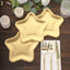 25-Pack Paper Star Shaped Dessert Plates in Matte Gold - Eco-friendly Disposable 300GSM Salad Appetizer Plates for Festive Occasions 7"