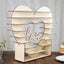8-Layer Wooden Dessert Display Stand Heart Shaped Double Sided Design Natural - "Love" Cupcake Shelf Table Rack 26"