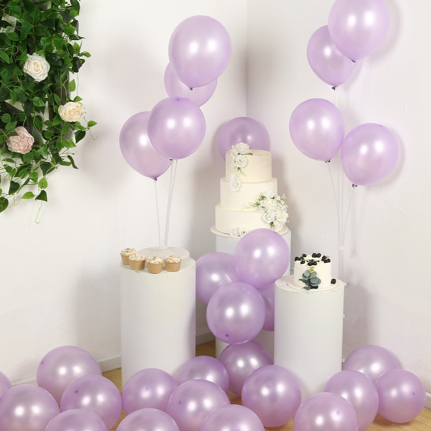 50 Pack Lavender Lilac Biodegradable Balloons, 12" Thickened Extra Strong Eco-friendly Latex Helium Party Balloons