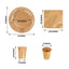 72 Pcs Paper Dinnerware Set with Gold Foil Palm Leaves Print Natural - Disposable Tableware Combo-Pack with Plates and Cups