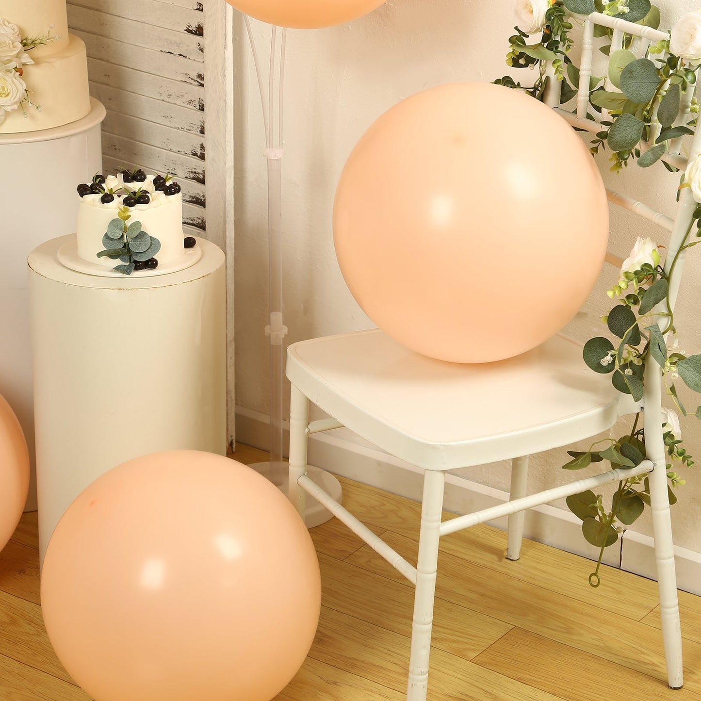 10 Pack Matte Pastel Blush Biodegradable Balloons 18", Round Eco-friendly Thick Latex Party Balloons