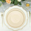50-Pack Bagasse 8" Round Dessert Plates in Natural with Ribbed Rim