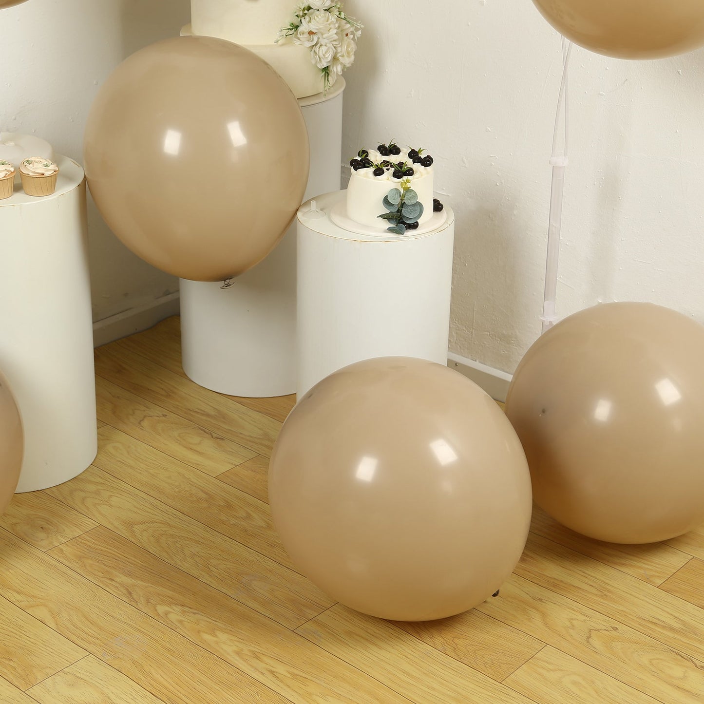 10 Pack Matte Pastel Taupe Biodegradable Balloons 18", Round Eco-friendly Thick Latex Party Balloons