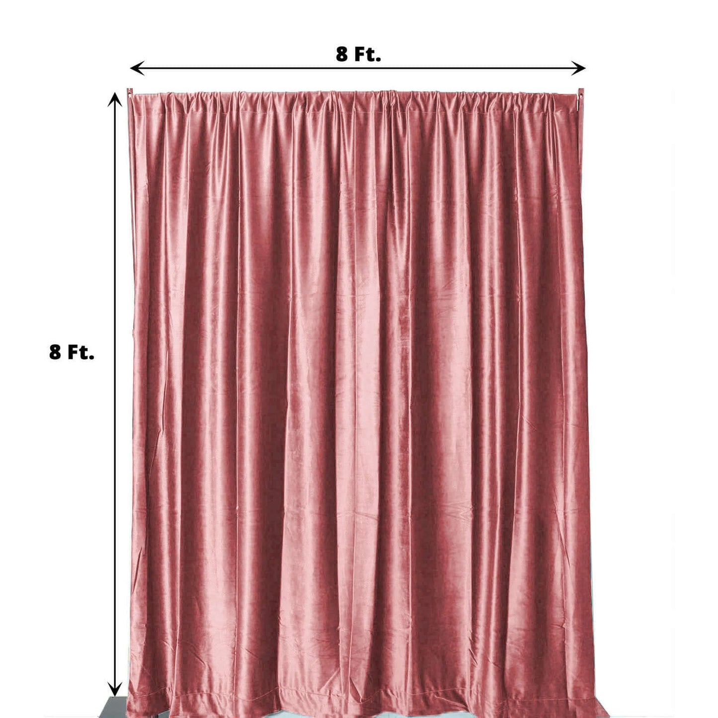 Dusty Rose Crushed Velvet Backdrop Curtain â€“ 8ft x 8ft Event Drape with Rod Pocket, Privacy Panel for Photo Booths & Events