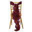 Chiffon Chair Sash with Curly Design Burgundy - Stylish Chair Decorations