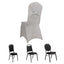 Spandex Chair Cover with Rhinestone Buckled Sash Band Silver - Stretch Fitted Slipcover