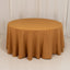 Premium Polyester 120" Round Tablecloth Gold - Seamless 220GSM Wrinkle-Resistant Design for Classy Events