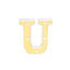 3D Marquee Letter "U" Warm White 5 LED Lights Gold - Chic Light-Up Decor for Events 6"