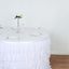Chiffon 14ft Table Skirt White - 5-Tier Ombre Ruffled Tutu Table Cover with Satin Backing for Sophisticated Events