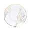 Set of 20 Plastic Round Dinner and Dessert Plates in Clear with Metallic Gold Floral Design - Stylish Disposable Dinnerware 8", 10"