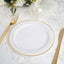 10-Pack Plastic Dessert Plates White with TrÃ¨s Chic Gold Rim - Disposable Plates for Parties 8"