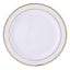 10-Pack Plastic Dessert Plates White with TrÃ¨s Chic Gold Rim - Disposable Plates for Parties 8"