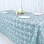 Satin 90"x132" Rectangle Tablecloth Light Blue - Grandiose 3D Rosette Seamless Table Cover