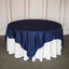 Taffeta 90"x90" Table Overlay Square Tablecloth Navy Blue - Accordion Crinkle Table Cover