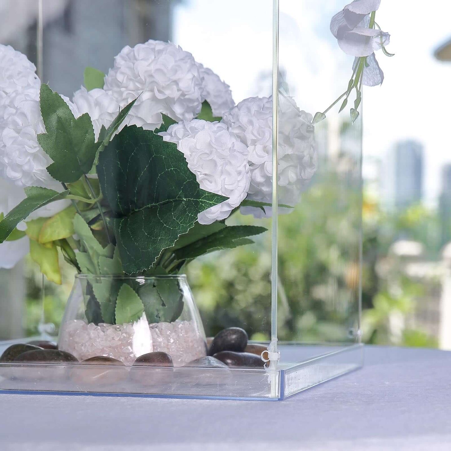 24" Clear Acrylic Display Box, Transparent Pedestal Riser with Interchangeable Lid and Base