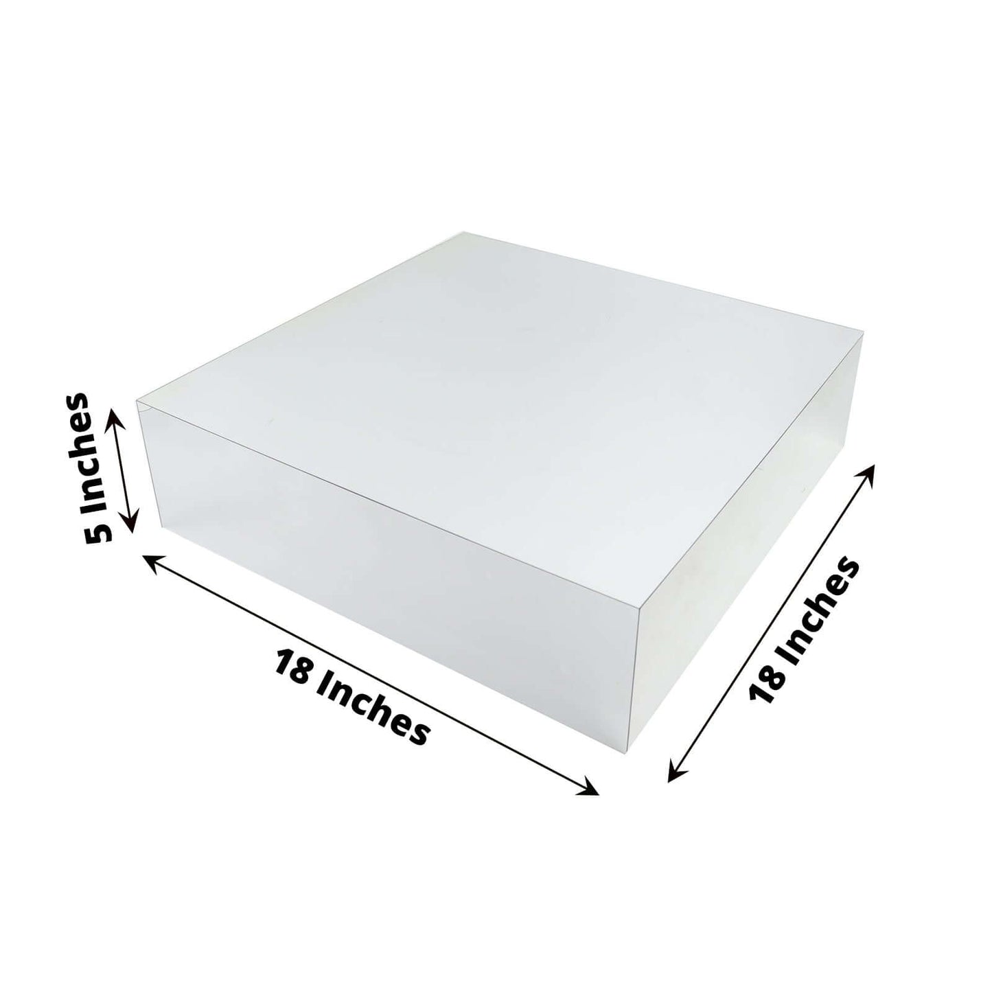 Acrylic Cake Box Stand Pedestal Riser Mirror Finish Silver - Decorative Display for Weddings 18"x18"