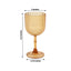 12-Pack Plastic Goblets Amber Gold Vintage Ribbed Pattern - Reusable Shatterproof Glassware 9oz