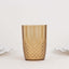 6-Pack Plastic Short Tumblers Amber Gold Transparent Crystal Cut Style - Reusable All-Purpose Glasses 16oz