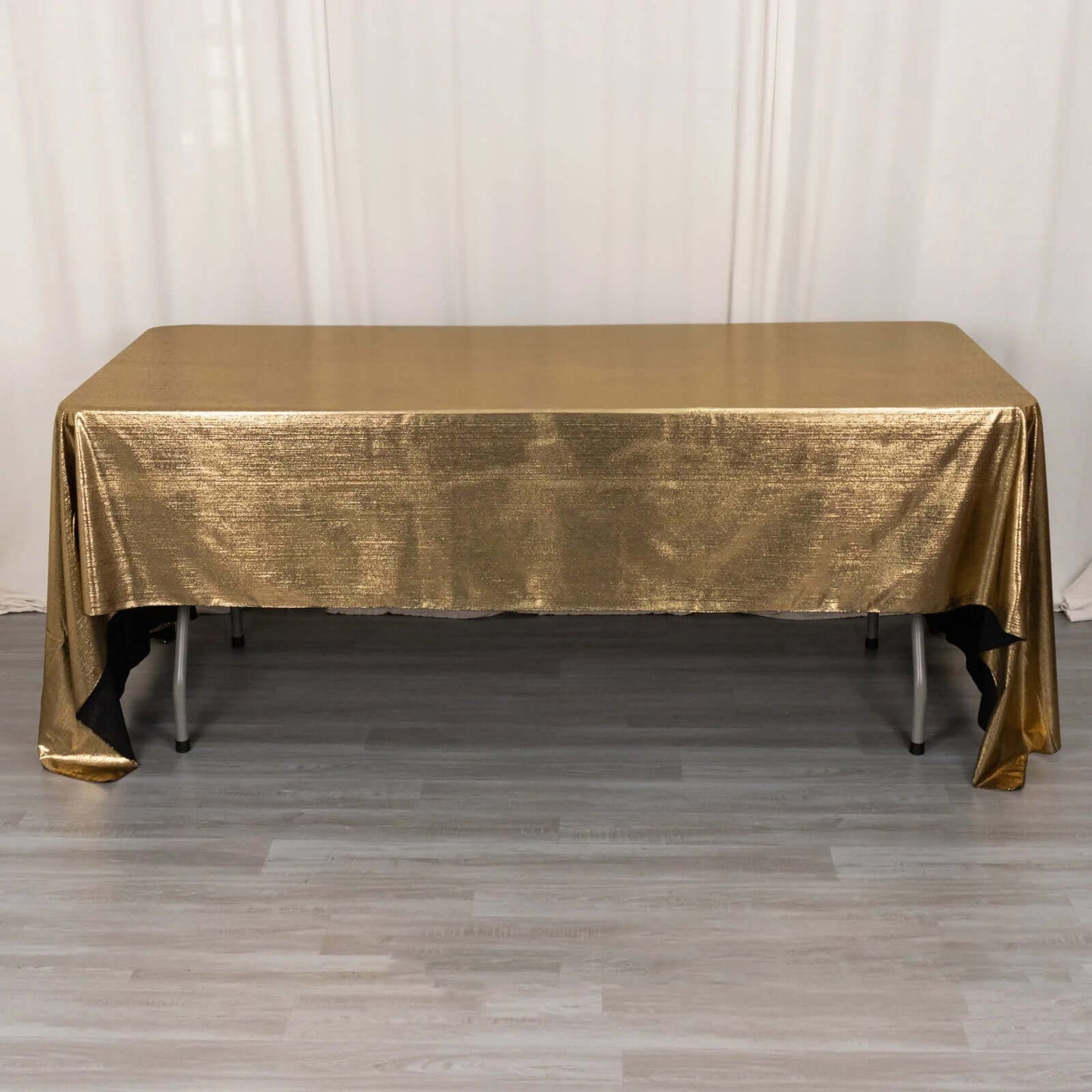 Sequin Dots Polyester 60"x126" Rectangle Tablecloth Shimmering Antique Gold - Wrinkle Free & Sparkling Table Cover