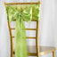 5 Pack Satin Chair Sashes Apple Green - Durable Chair Bows with Shiny Finish 6"x106"