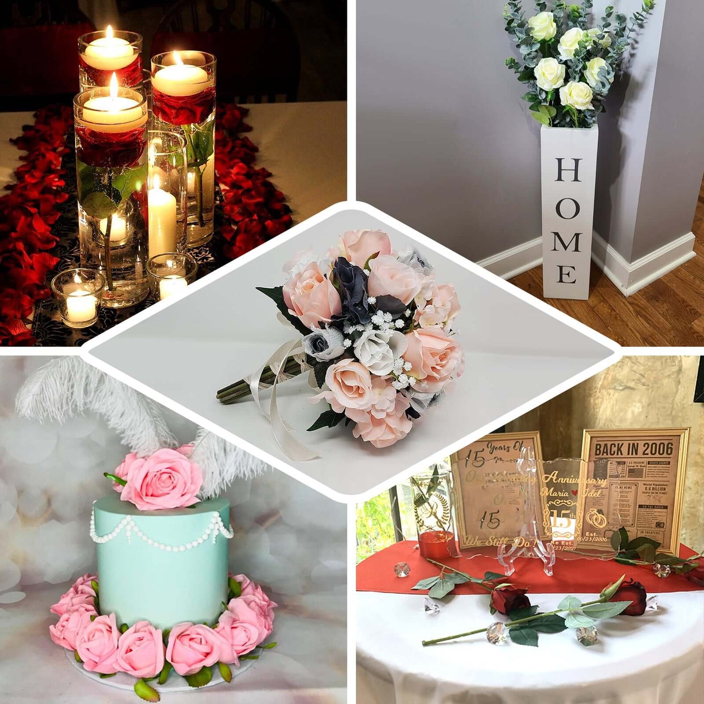 31" 24Pcs Red Long Stem Artificial Silk Roses Flowers