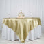 Satin 90"x90" Table Overlay Square Tablecloth Champagne - Smooth Finish Table Topper
