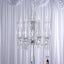 5 Arm Crystal Glass Taper Candle Holder Candelabra, Luxurious Table Centerpiece With Chandelier Chains 40"