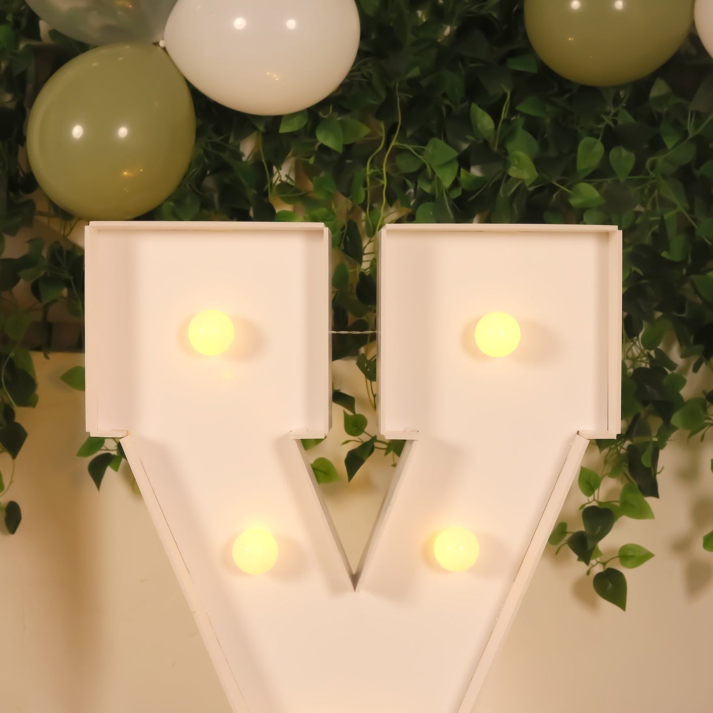 Giant LED Marquee Light Up Letter "X", White 4ft Pre-Cut Foam Board with 10 Warm White Battery Operated LEDs, Glue Gun and Sticks