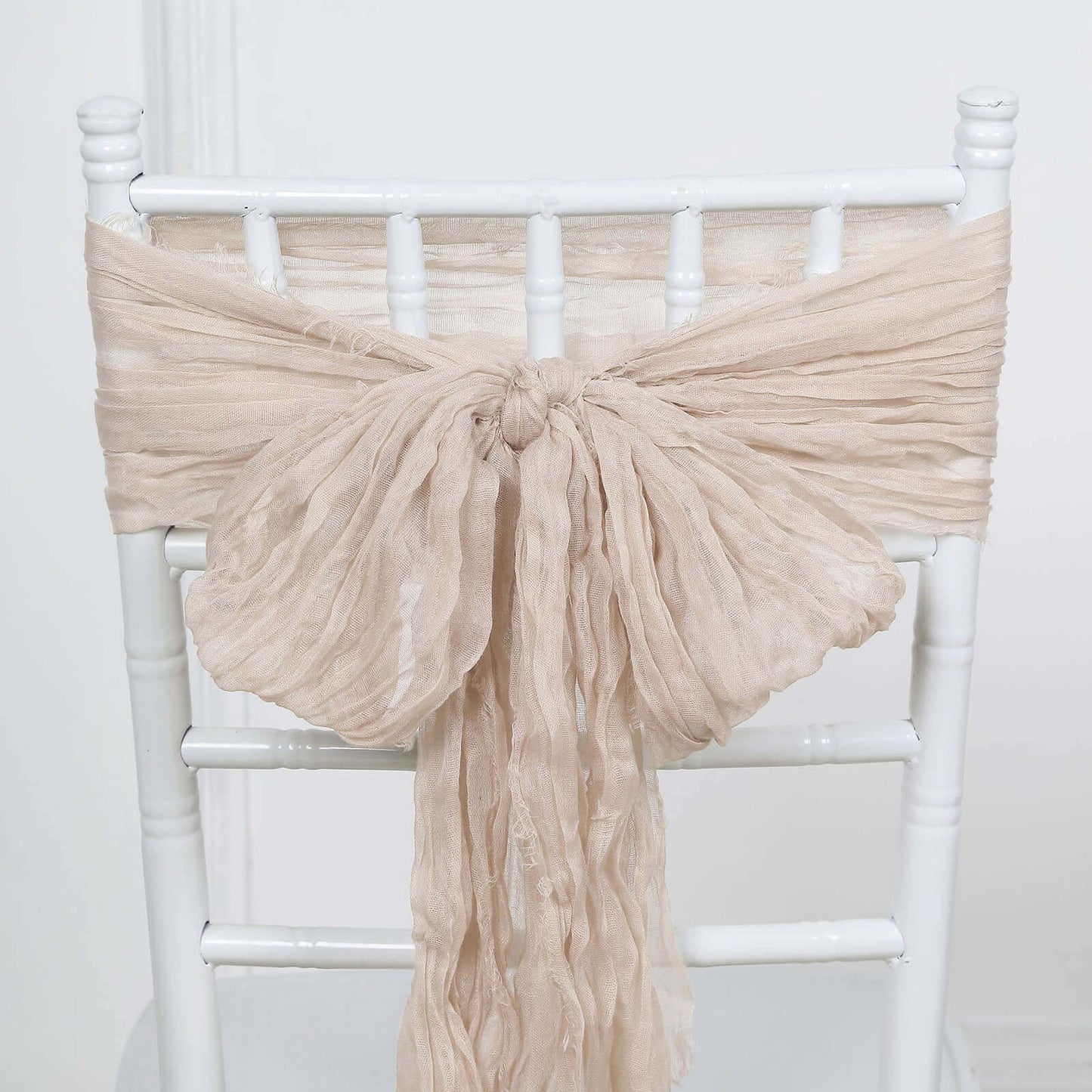 5 Pack Cheesecloth Gauze 16"x88" Chair Sashes Nude Beige - Boho Chair Decorations