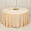 Lamour Satin 120" Round Tablecloth Beige - Seamless Table Cover with Soft Tempered Sheen